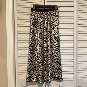 Cheetah silk slip skirt